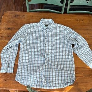 Ermenegildo Zegna Blue and White Checkered Shirt